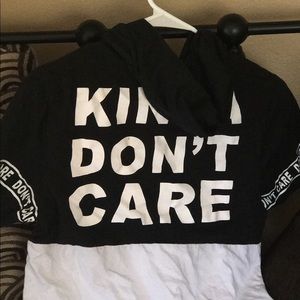 Against all odds shirt w/ hood.